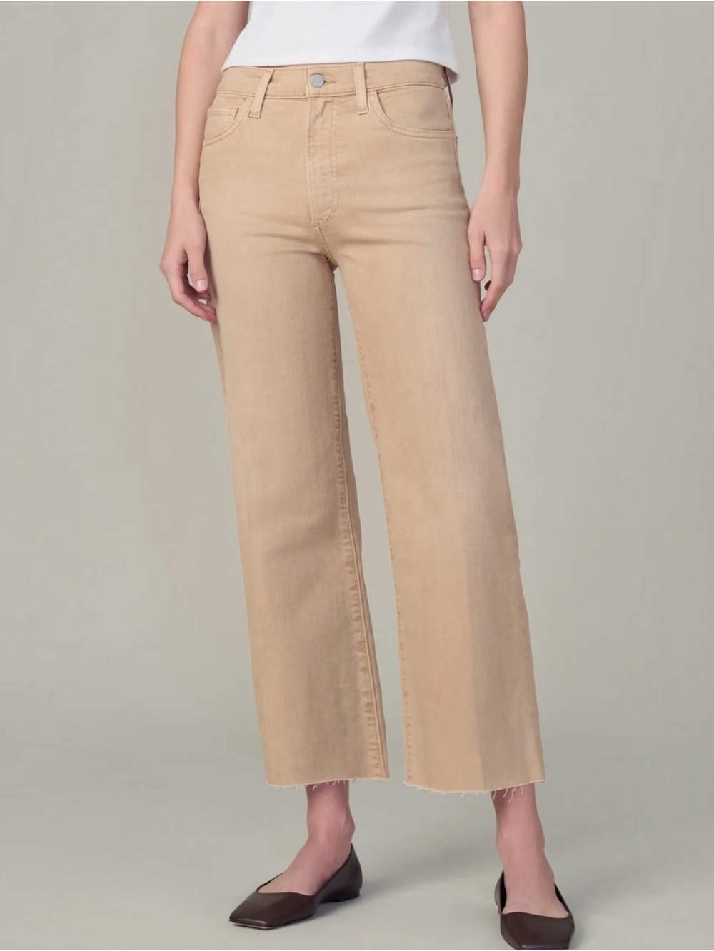 JOE’S JEANS The Blake Cropped Wide Leg Raw Hem Jeans Ginger Root Size 28